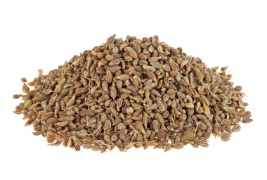 Anason tohumu beyaz bir arka plan üzerinde izole