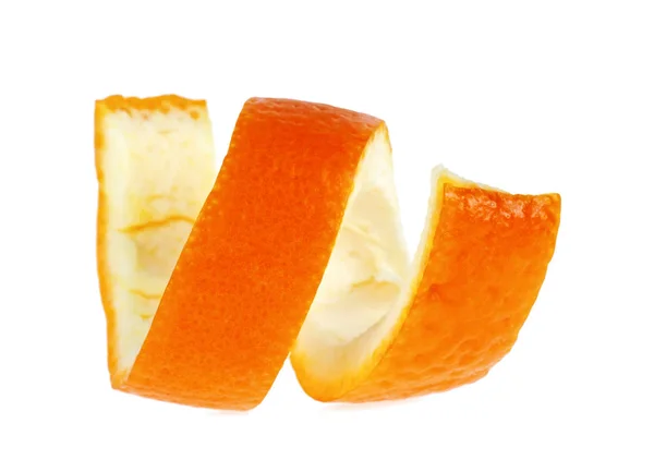 Single orange peel on a white background — Stock Photo, Image