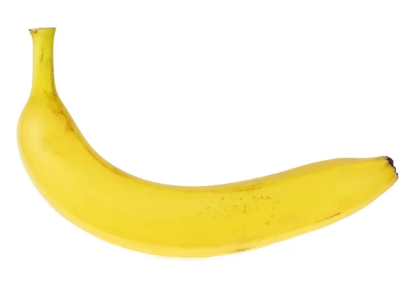 Einzelne Banane auf weißem Hintergrund — Stockfoto