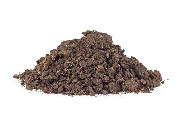 Heap of fertile soil on a white background — Stock Photo, Image