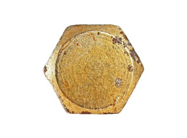 Beyaz arka plan üzerinde izole eski cıvata başı