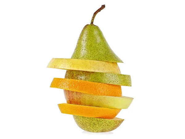 Fruta mixta sobre fondo blanco — Foto de Stock