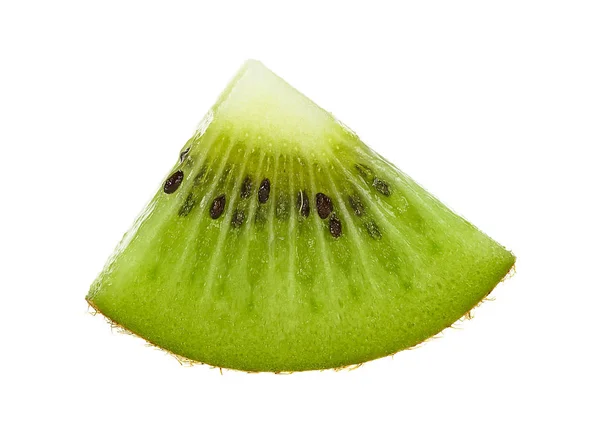 Segmentul de fructe kiwi feliat izolat pe fundal alb — Fotografie, imagine de stoc