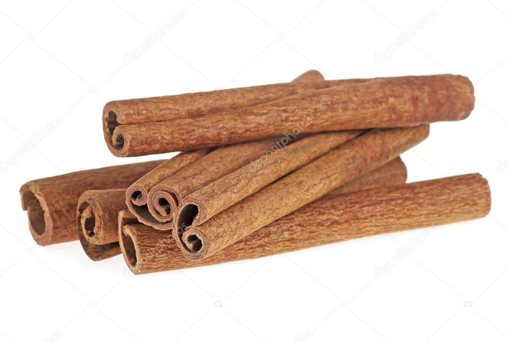 Cinnamon stick spice isolated on white background