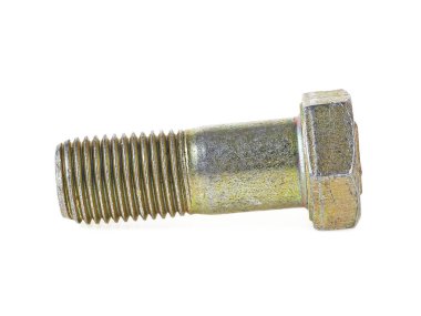 Metal cıvata beyaz arkaplanda izole edildi