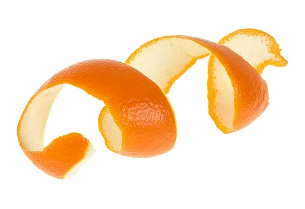 Piel de naranja sobre un fondo blanco — Foto de Stock