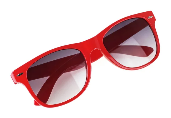 Röda solglasögon isolerade över vit bakgrund — Stockfoto