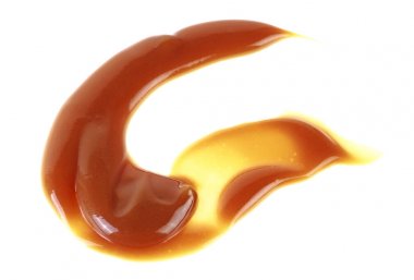 Karamel izole üzerinde beyaz arka plan su sıçramalarına