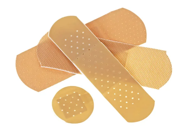 Medical adhesive plasters on a white background — Stock Photo, Image