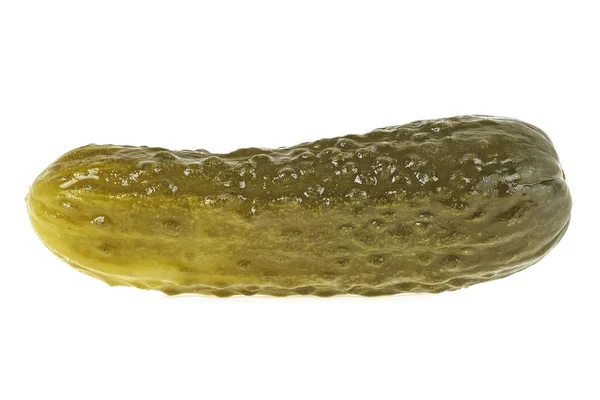 One pickled cucumber on a white background — Stock Photo, Image