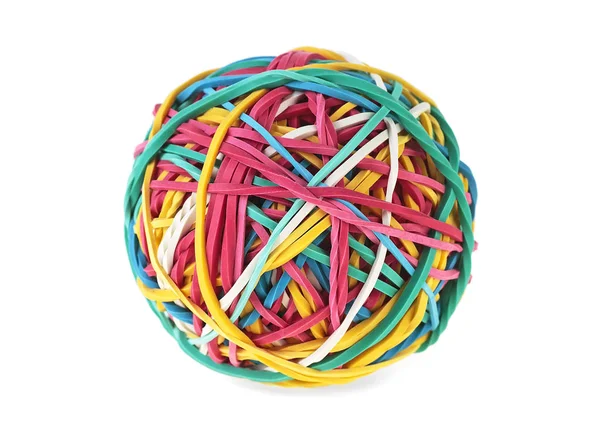 Rubber bands for money on a white background. Colorful rubber ba — Stock Photo, Image