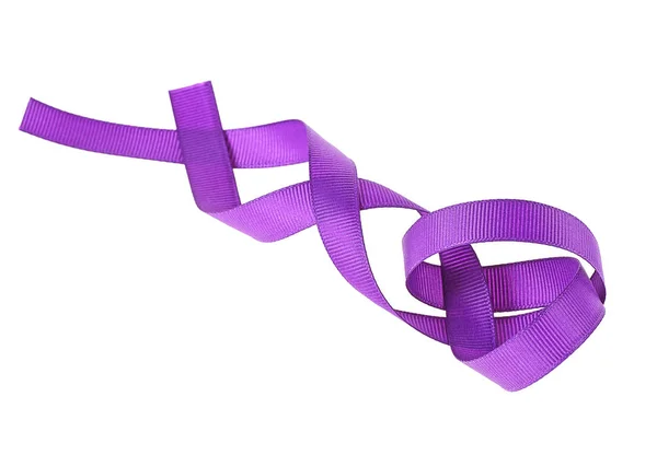 白い背景の上に紫色のリボン — ストック写真
