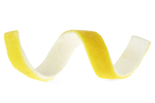 白い背景に分離されたレモンの皮 — ストック写真