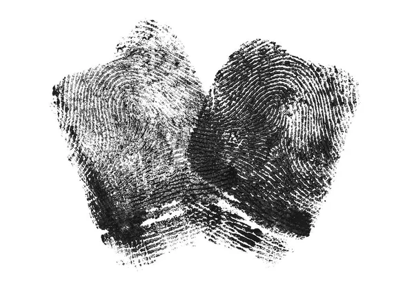 Dwa odciski palców na białym tle — Zdjęcie stockowe