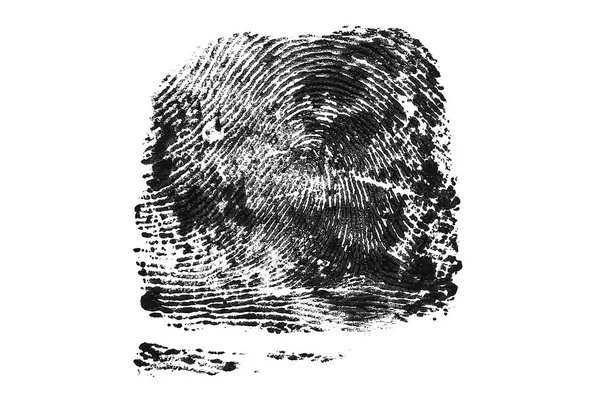 Чорний відбиток пальця на білому тлі — стокове фото