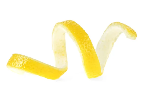 Zitronenschale isoliert auf weißem Hintergrund. gesunde Ernährung. — Stockfoto