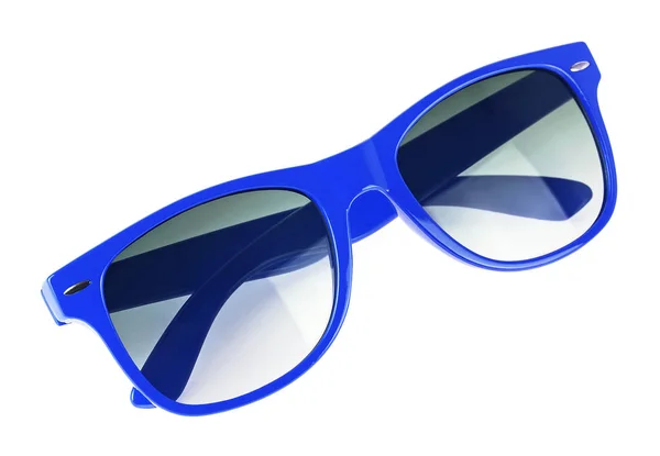 Beyaz arka plan üzerinde izole mavi güneş gözlüğü — Stok fotoğraf