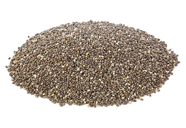 Chia seeds pile isolated on white background — Stock Photo, Image