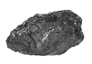 Beyaz bir arka plan üzerinde kömür parçası