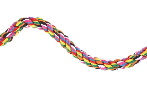 Barevné bavlněné lano izolovaných na bílém pozadí — Stock fotografie