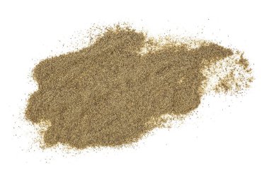 Kara biber baharat toz beyaz bir arka plan üzerinde