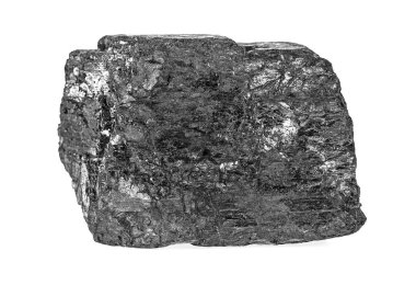 Beyaz arkaplanda izole edilmiş kömür parçası