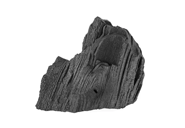 Beyaz arkaplanda doğal odun kömürü izole edilmiş — Stok fotoğraf