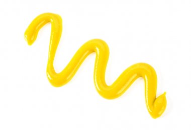 Beyaz arkaplanda hardal sosu