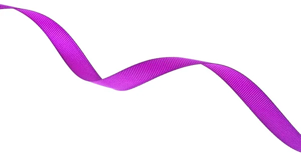 Violet ribbon isolated on a white background, closeup — Stock Photo, Image