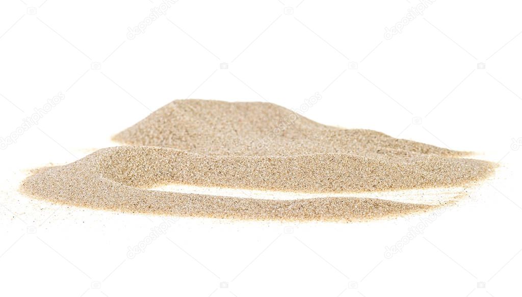 Pile of sand isolated on white background