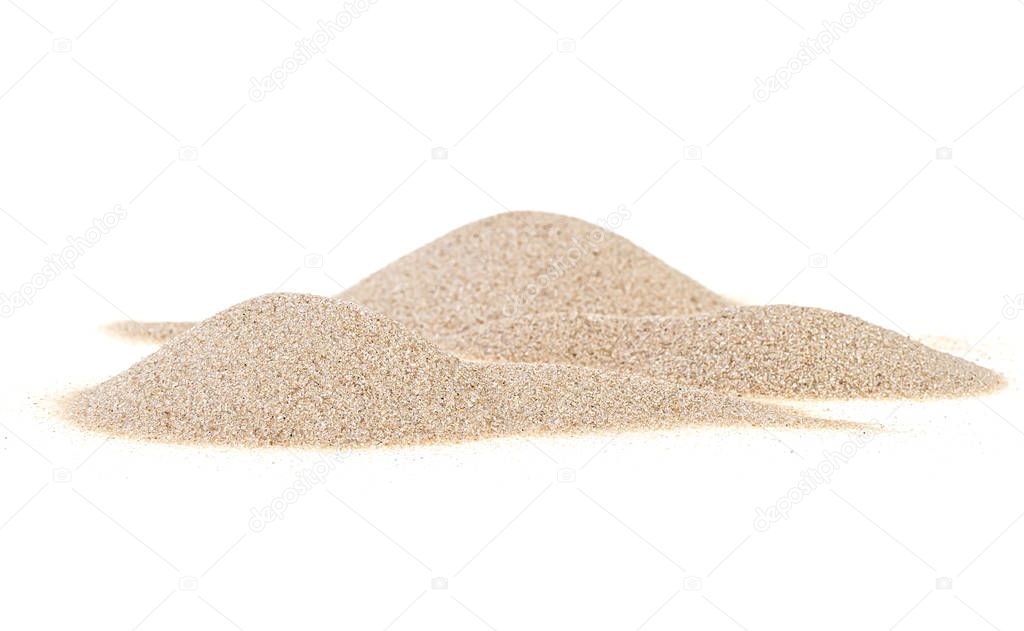 Sand dunes isolated on a white background
