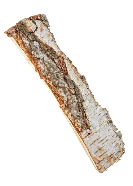 Birch log on white background Stock Picture