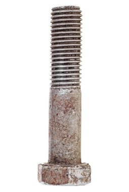 Beyaz arka plan üzerinde izole kullanılan metal cıvata