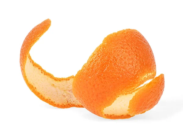 Skin of orange isolated on a white background. Orange peel. — Stock Photo, Image