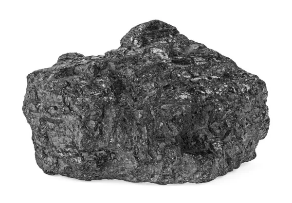 Carvão duro preto natural isolado no fundo branco — Fotografia de Stock