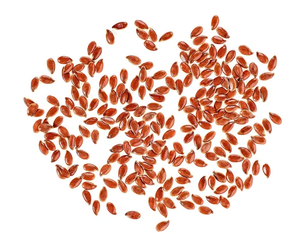 Flax seeds isolated on white background, top view. Linseeds. — Stock Photo, Image