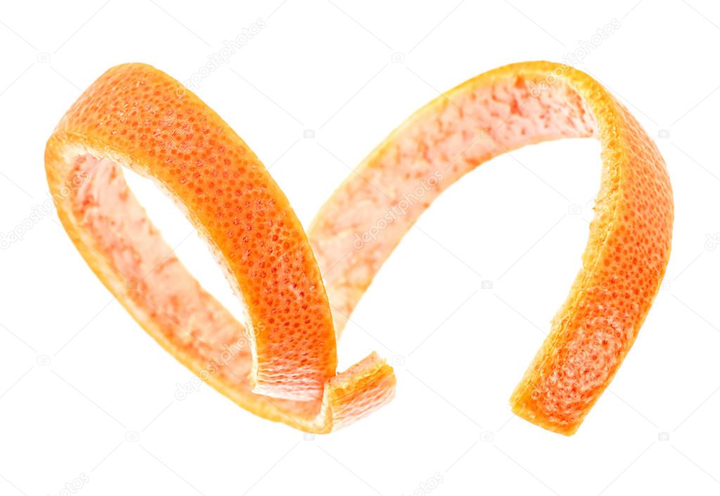 Grapefruit peel isolated on a white background
