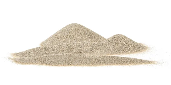 Pilha de areia seca do deserto isolada no fundo branco, vista frontal — Fotografia de Stock