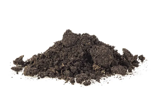 Heap of soil on a white background — Stock Photo, Image