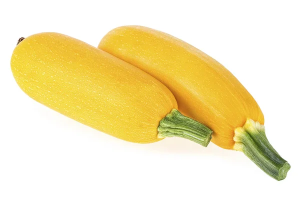 Dua kuning zucchini squash pada latar belakang putih — Stok Foto