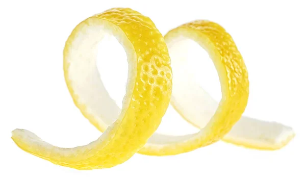 Peau fraîche de fruit de citron isolé sur un fond blanc. Citron — Photo