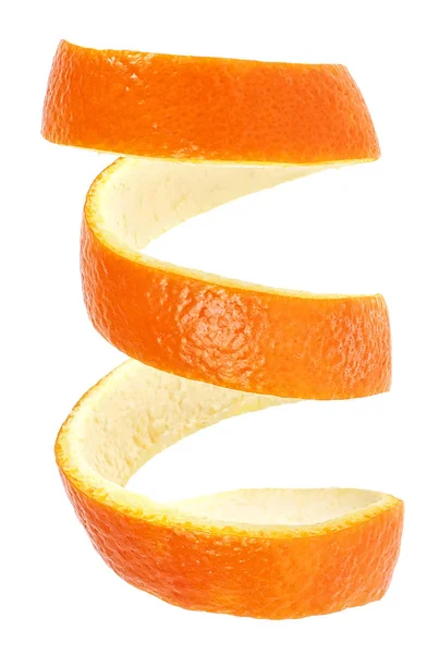 Imagem vertical da casca de laranja sobre um fundo branco. Beleza curar — Fotografia de Stock