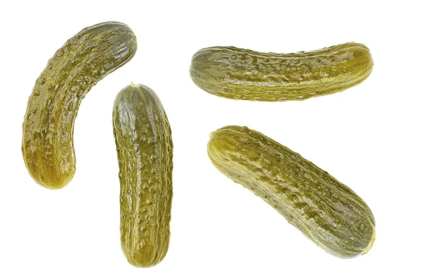 Pickles csoport elszigetelt fehér háttér, felső nézet. Savanyított — Stock Fotó