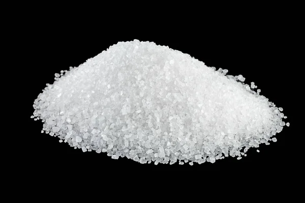 Heap of salt isolated on black backgroun — Stock Image Heap Salt Isolated Black Backgroun Stock Picture