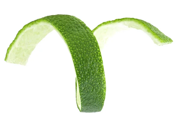 Lime Fruit Peel Isolated White Background Fresh Lime Skin — Stock Photo, Image
