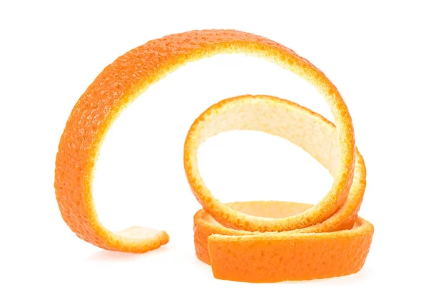 Die Schale Einer Orange Isoliert Auf Weißem Hintergrund Orangenhaut — Stockfoto