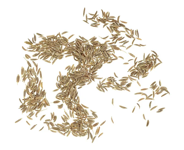 Cumin Seeds Caraway Isolated White Background Top View — Stock Photo, Image