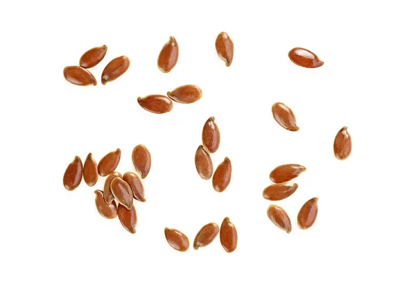 Семена Льна Изолированы Белом Фоне Вид Сверху — стоковое фото