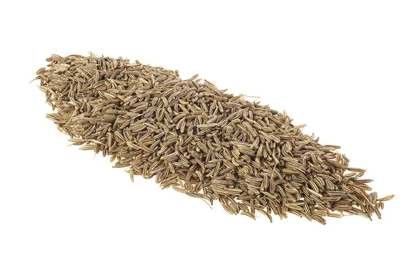 Close Cumin Seeds Isolated White Background Caraway Seeds Jeera — Stock Photo, Image