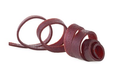 İzole edilmiş tatlı, püre meyve pastila beyaz bir arka planda izole